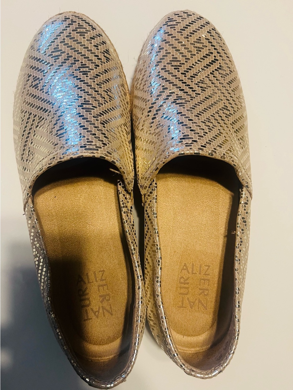 Naturalizer Metallic Taupe Slip-On Espadrille
